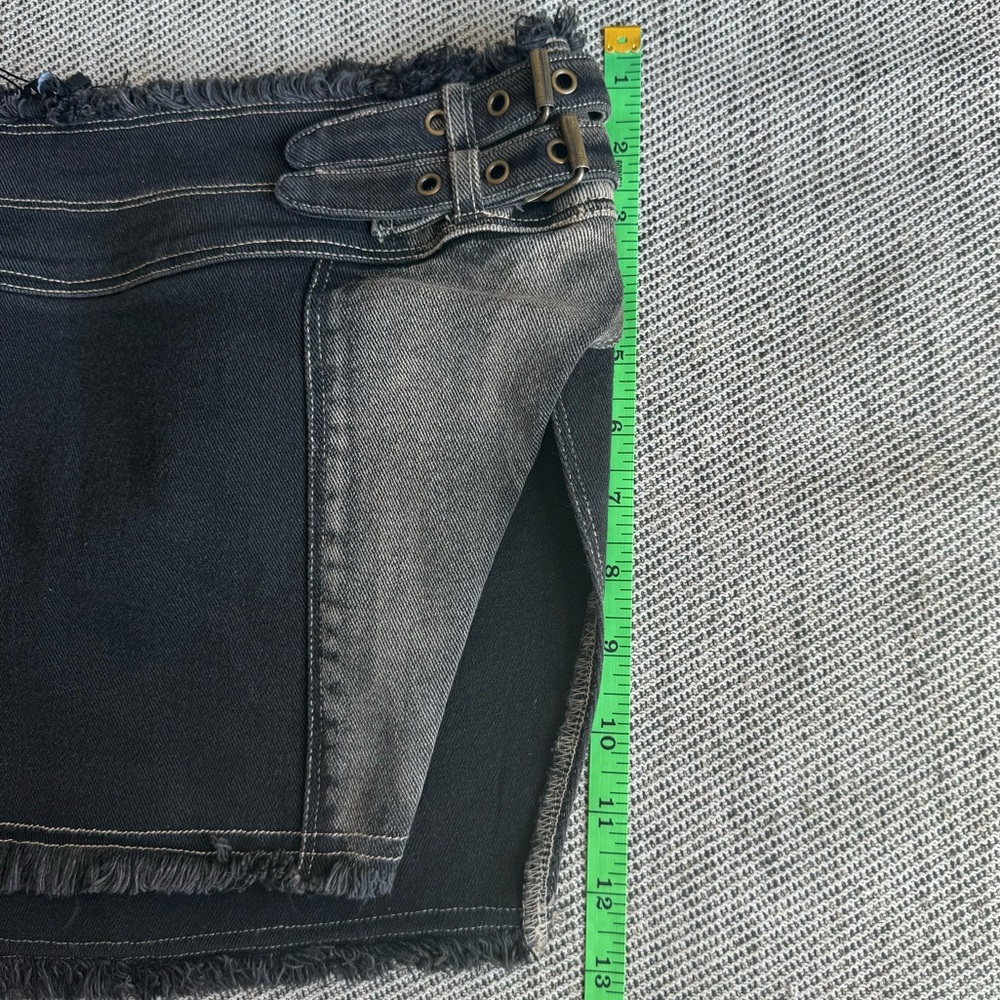 Outcast Black Wynn Denim Mini Skirt with Buckle Details and One Pocket NWT - Picture 10 of 15